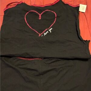 Babydoll 2pc I LOVE YOU tank top & short  pajama/lounge set